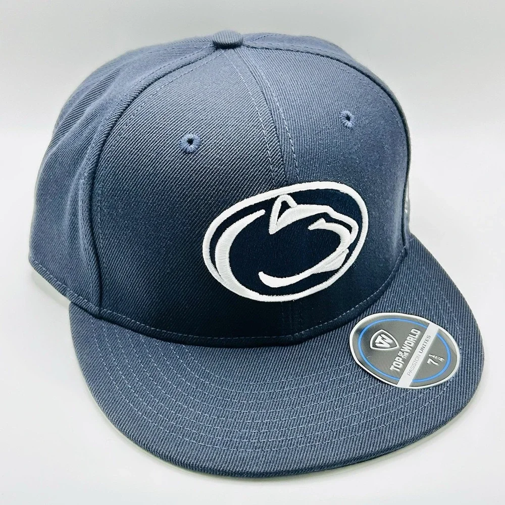Penn State Nittany Lions Top of the World Logo Fitted Hat Cap 7 1/4 NCAA Blue